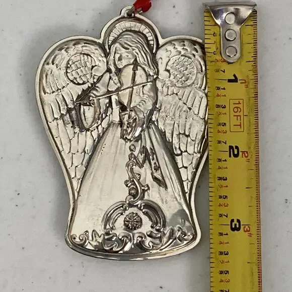 VTG Towle Sterling Silver Christmas Ornament Only Angel 1994 4th Edition 3.5” - Picture 7 of 8